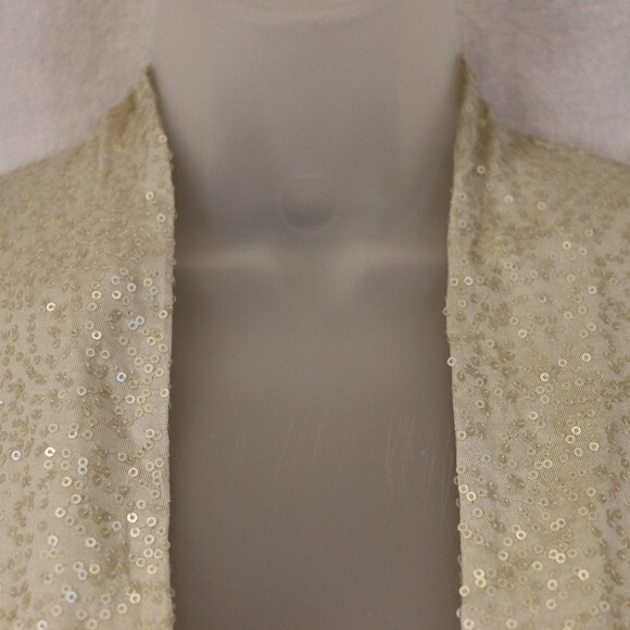 Eileen Fisher Cropped Silk Tie-Front Bolero Jacket Hand-Sewn Beaded Large - Picture 5 of 14